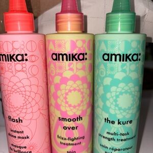 Amika Hair Treatment Set in Pink, Yellow, and Green